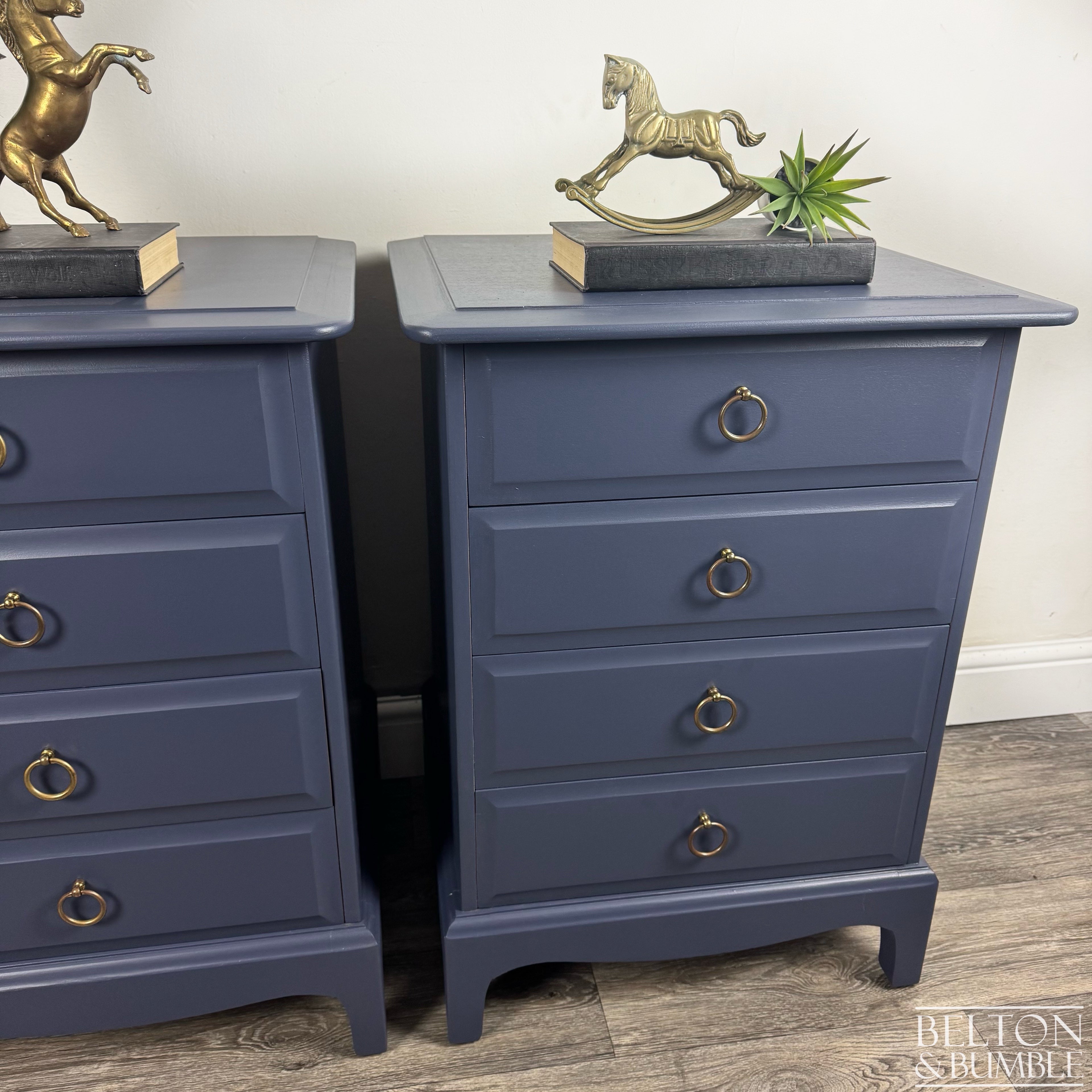Pair of STAG Minstrel Bedside Drawers in Navy