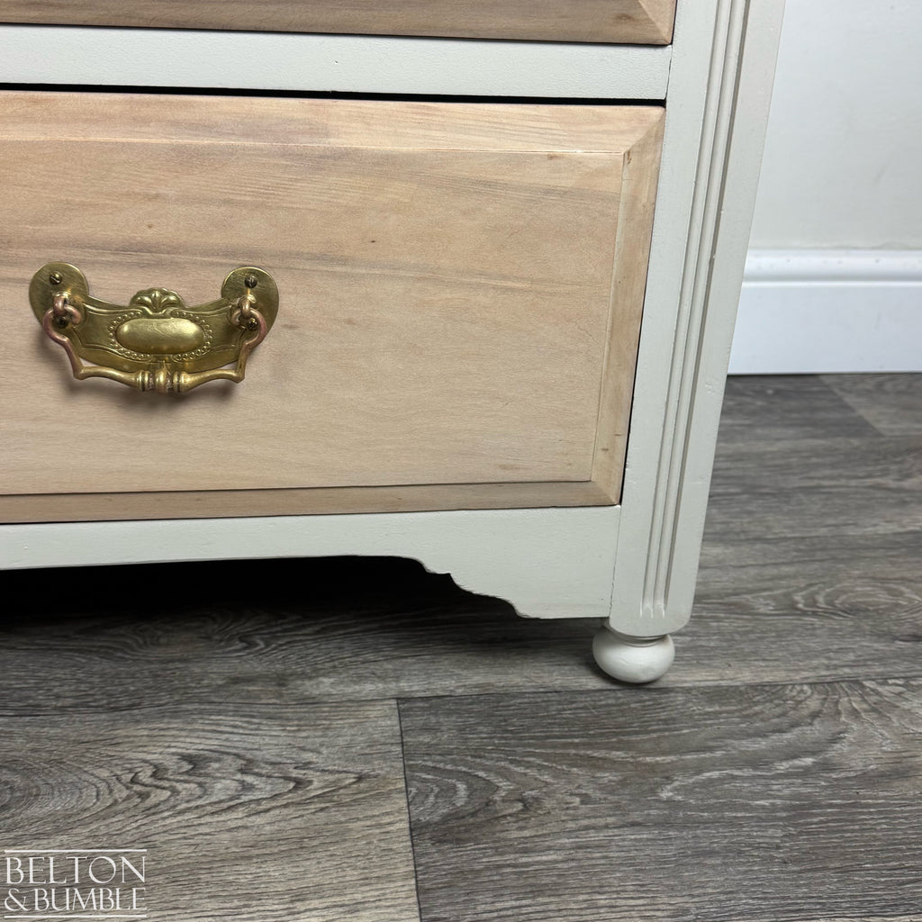 Vintage Pine Four Drawer Chest of Drawers in Cream