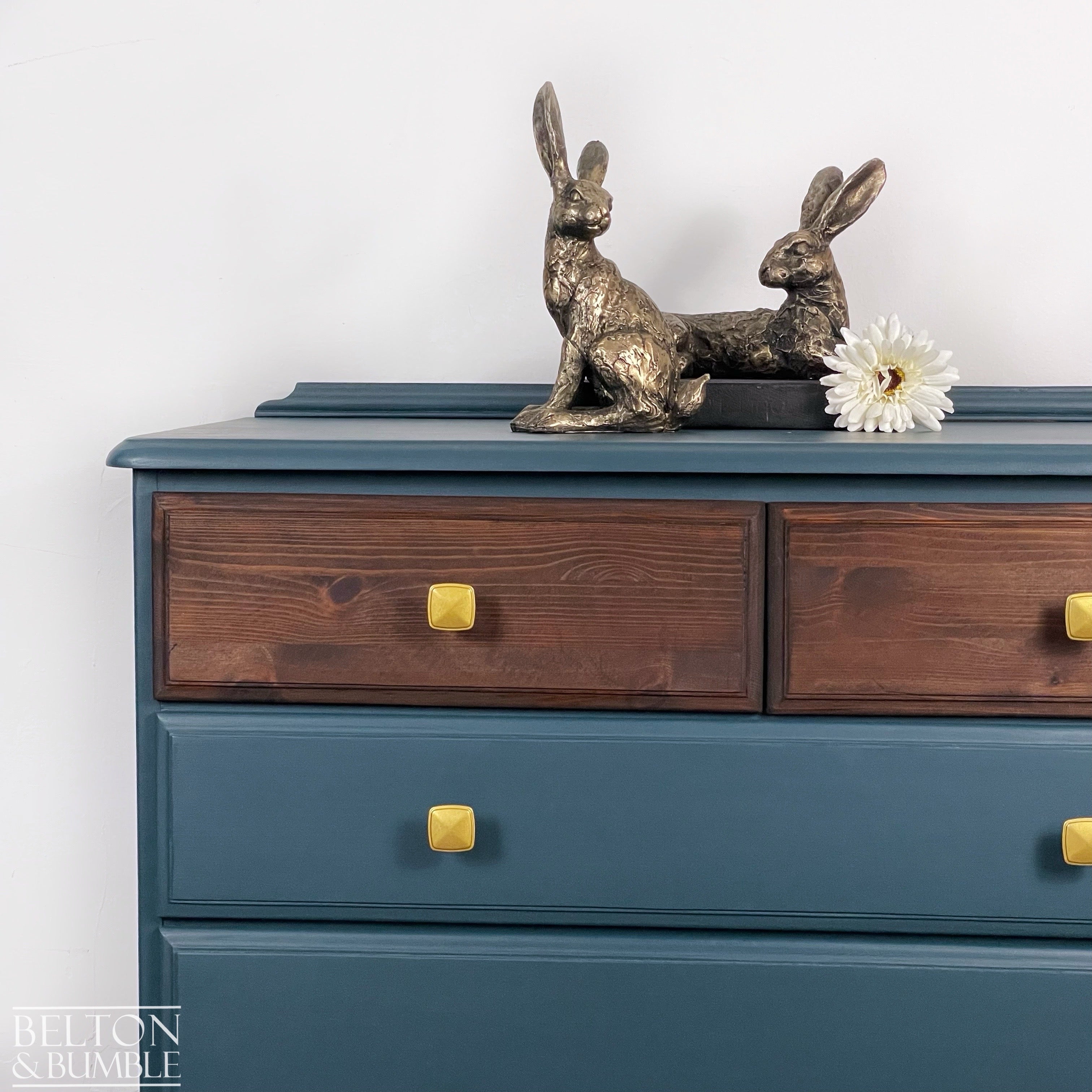Four Drawer Pine Chest of Drawers by Ducal in Blue-Belton & Bumble