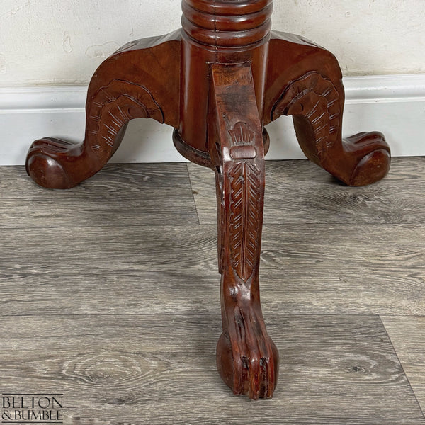 Vintage Solid Wood Carved Torchere Plant Stand / Pedestal
