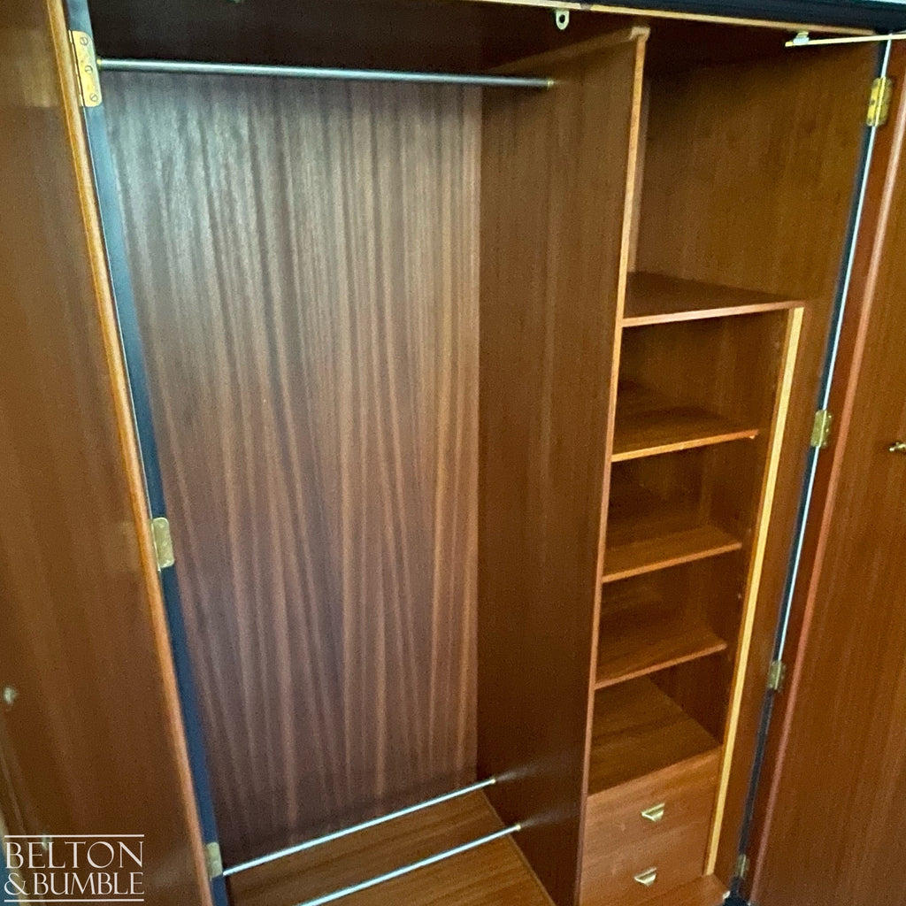 Vintage Double Door Armoire Wardrobe in Black-Wardrobe-Belton & Bumble