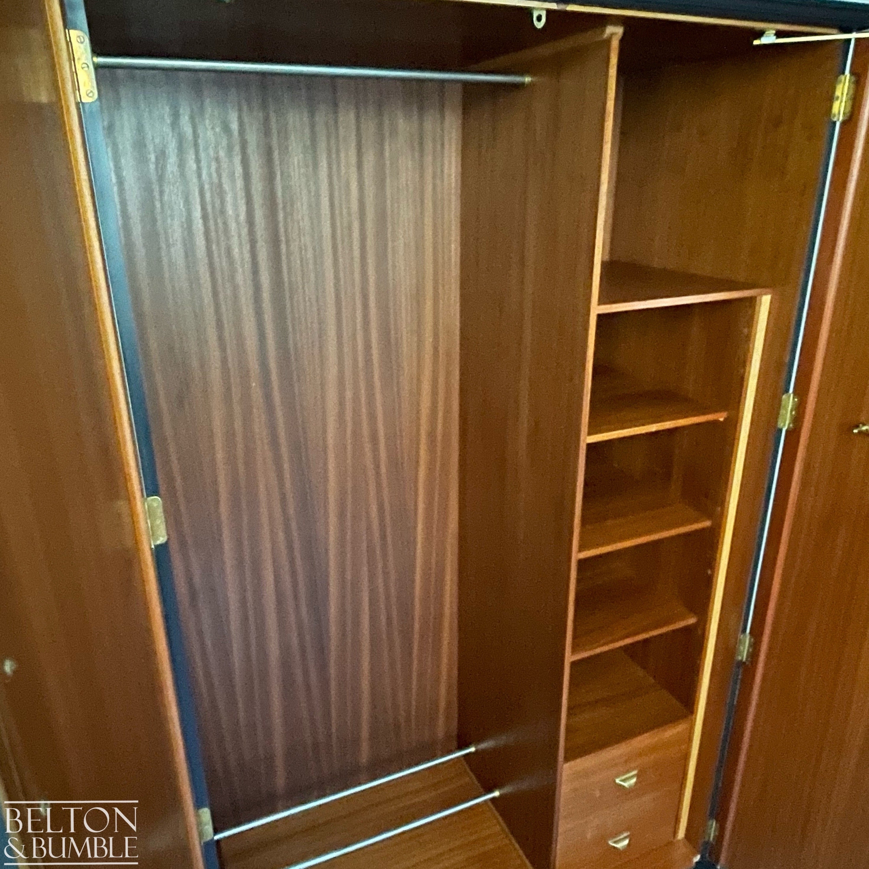 Vintage Double Door Armoire Wardrobe in Black-Wardrobe-Belton & Bumble
