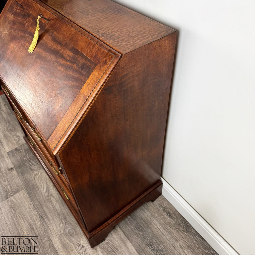 Georgian Mahogany Slant Front Bureau Antique Writing Desk with Fitted Interior-Belton & Bumble