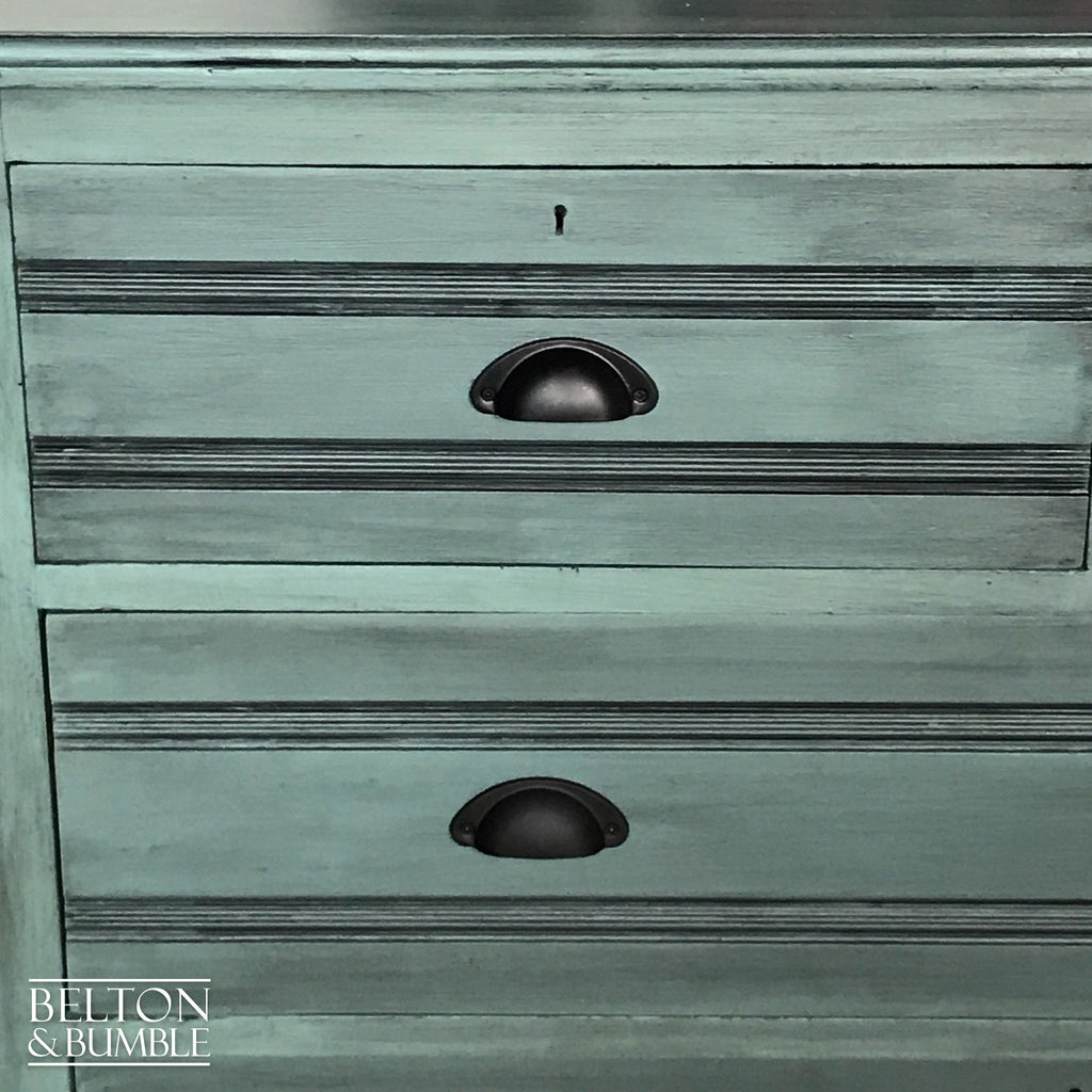 Duck Egg and Black Chest of Drawers-Belton & Bumble