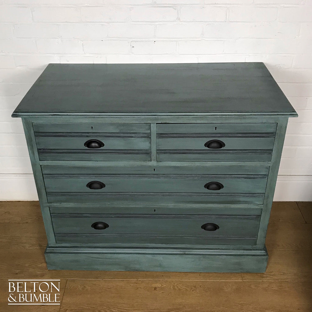 Duck Egg and Black Chest of Drawers-Belton & Bumble