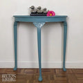 Light Teal Demi-Lune Half Moon Table-Belton & Bumble