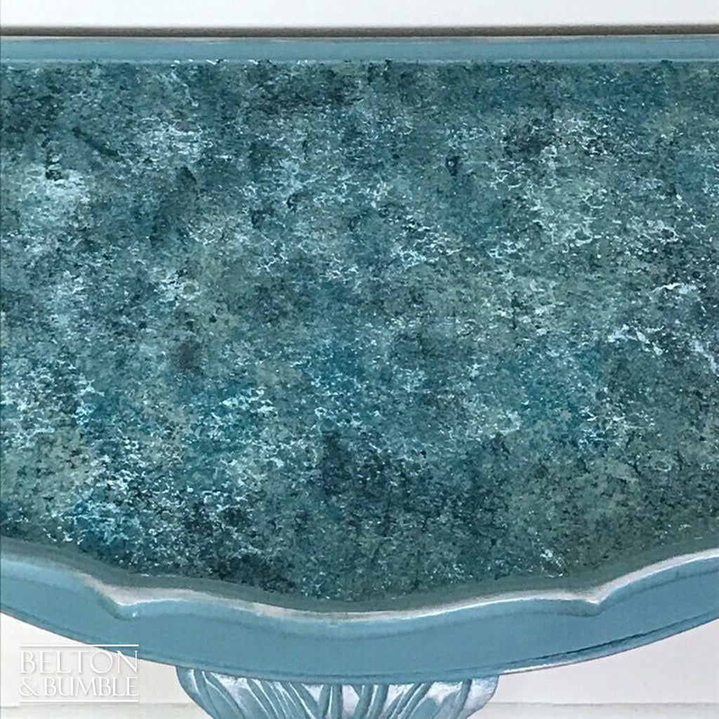 Light Teal Demi-Lune Half Moon Table-Belton & Bumble