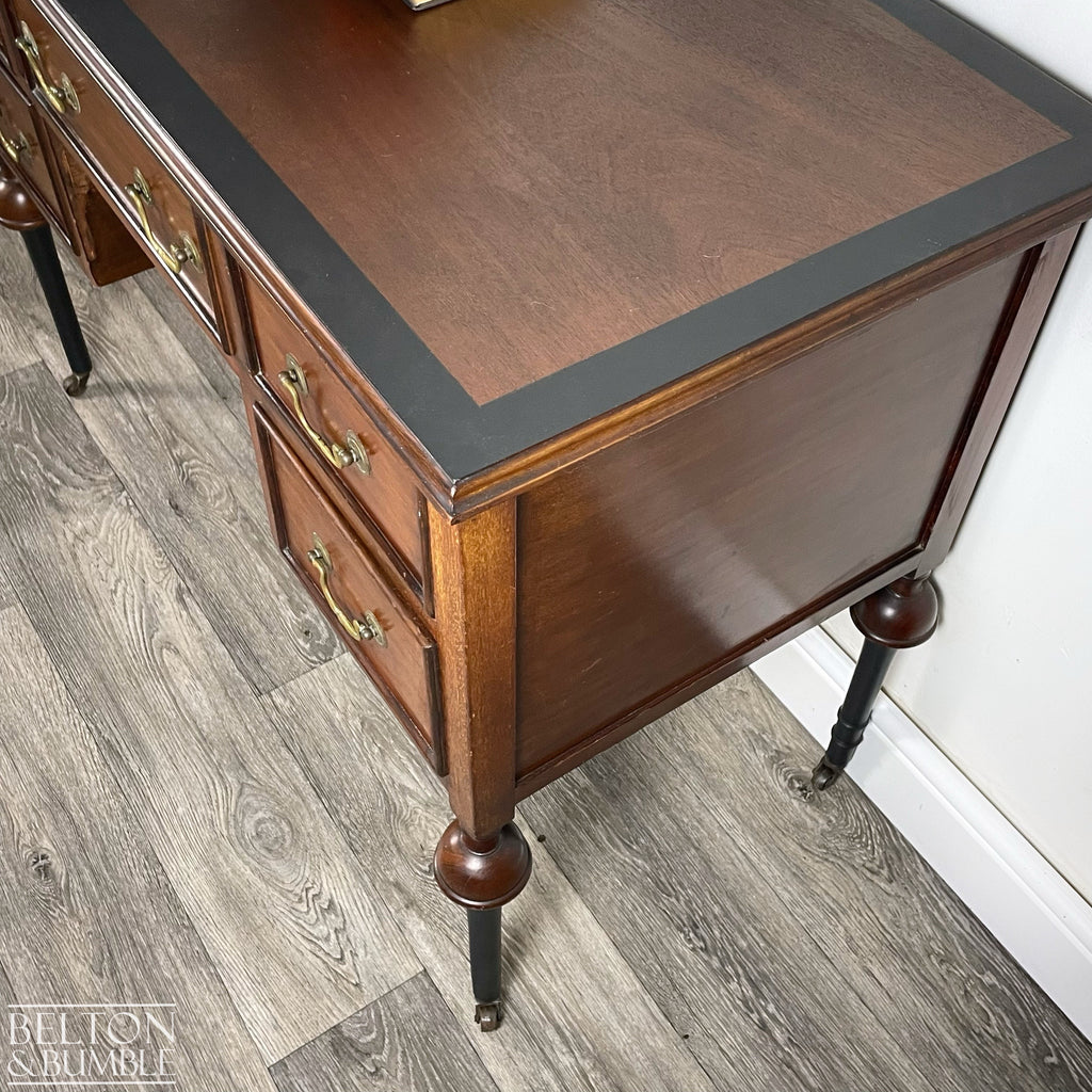 Mahogany Five Drawer Desk / Dressing Table-Belton & Bumble