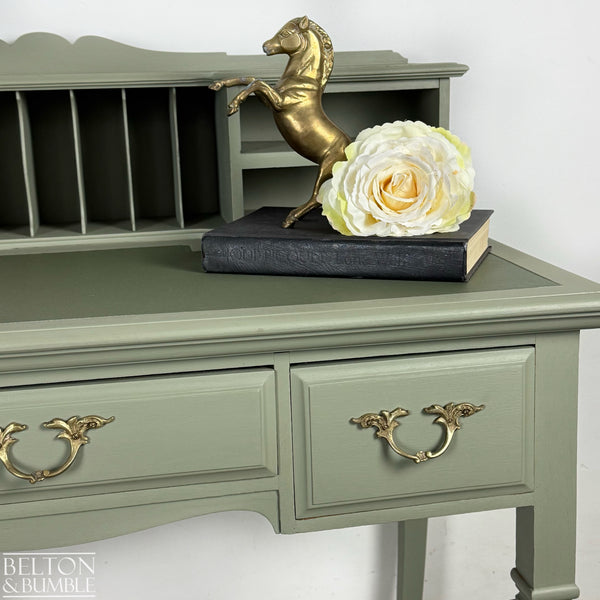 Writing Desk / Dressing Table with Hutch in Sage Green