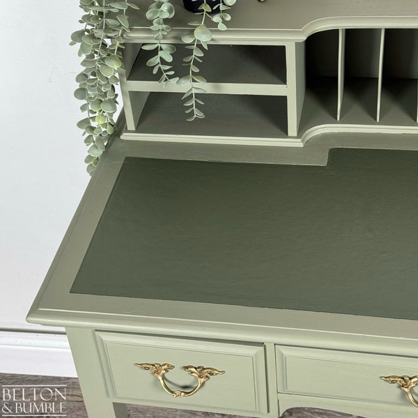 Writing Desk / Dressing Table with Hutch in Sage Green