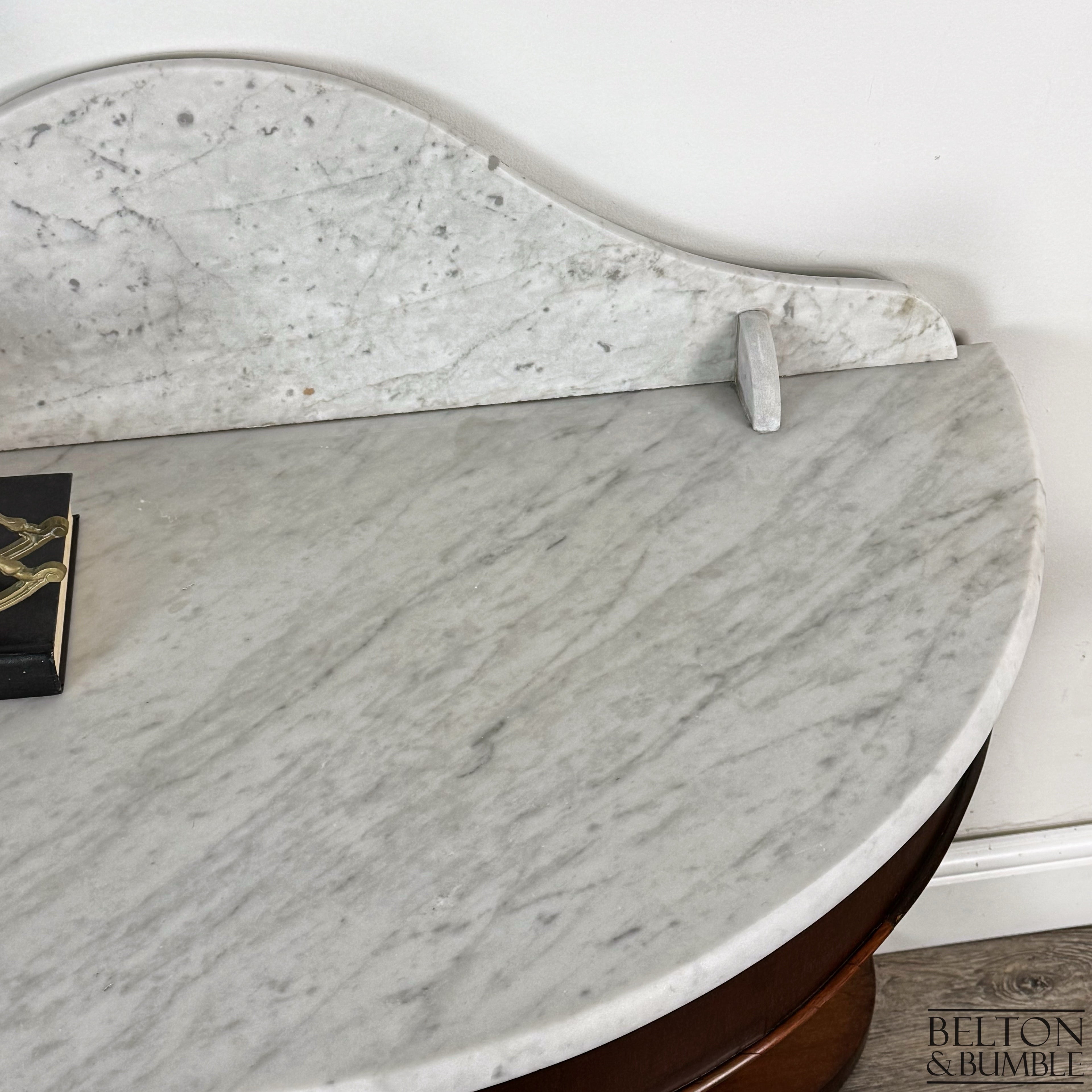 Late Victorian Duchess Style Mahogany Marble Washstand, Demi Lune Table-Belton & Bumble