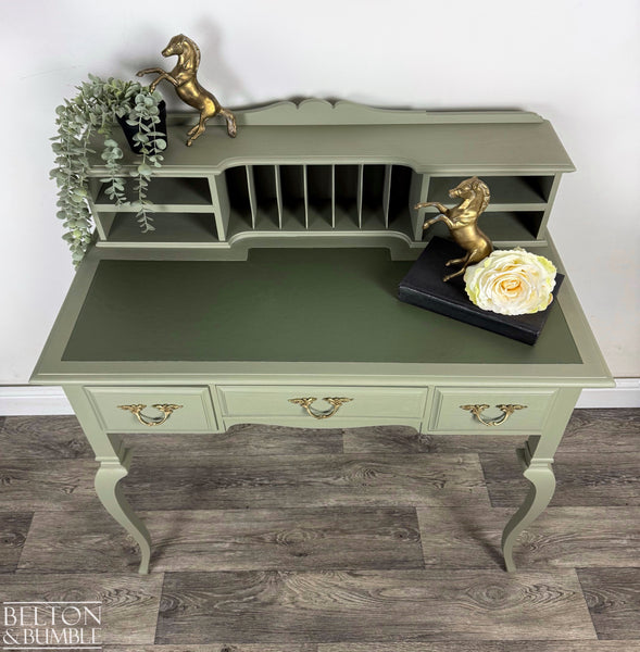 Writing Desk / Dressing Table with Hutch in Sage Green