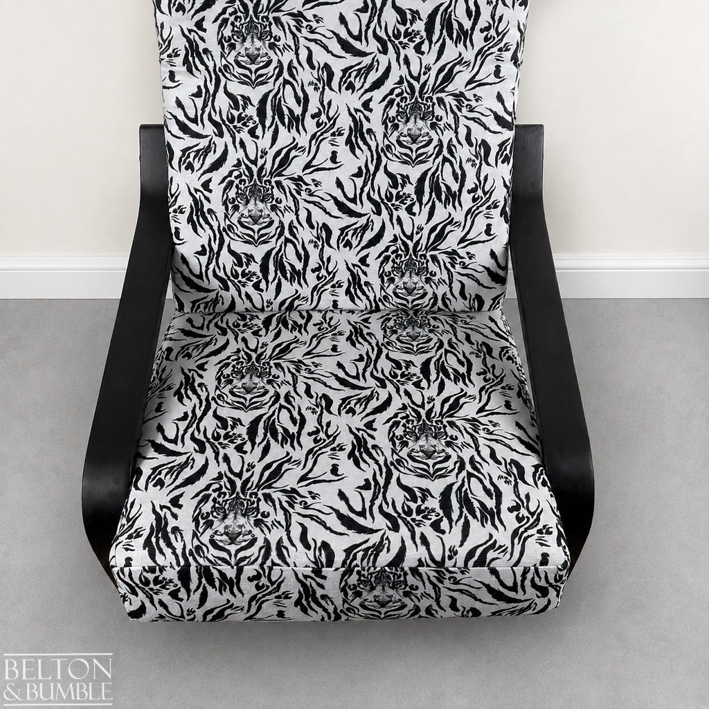 Monochrome Rocker Chair with Tiger Print