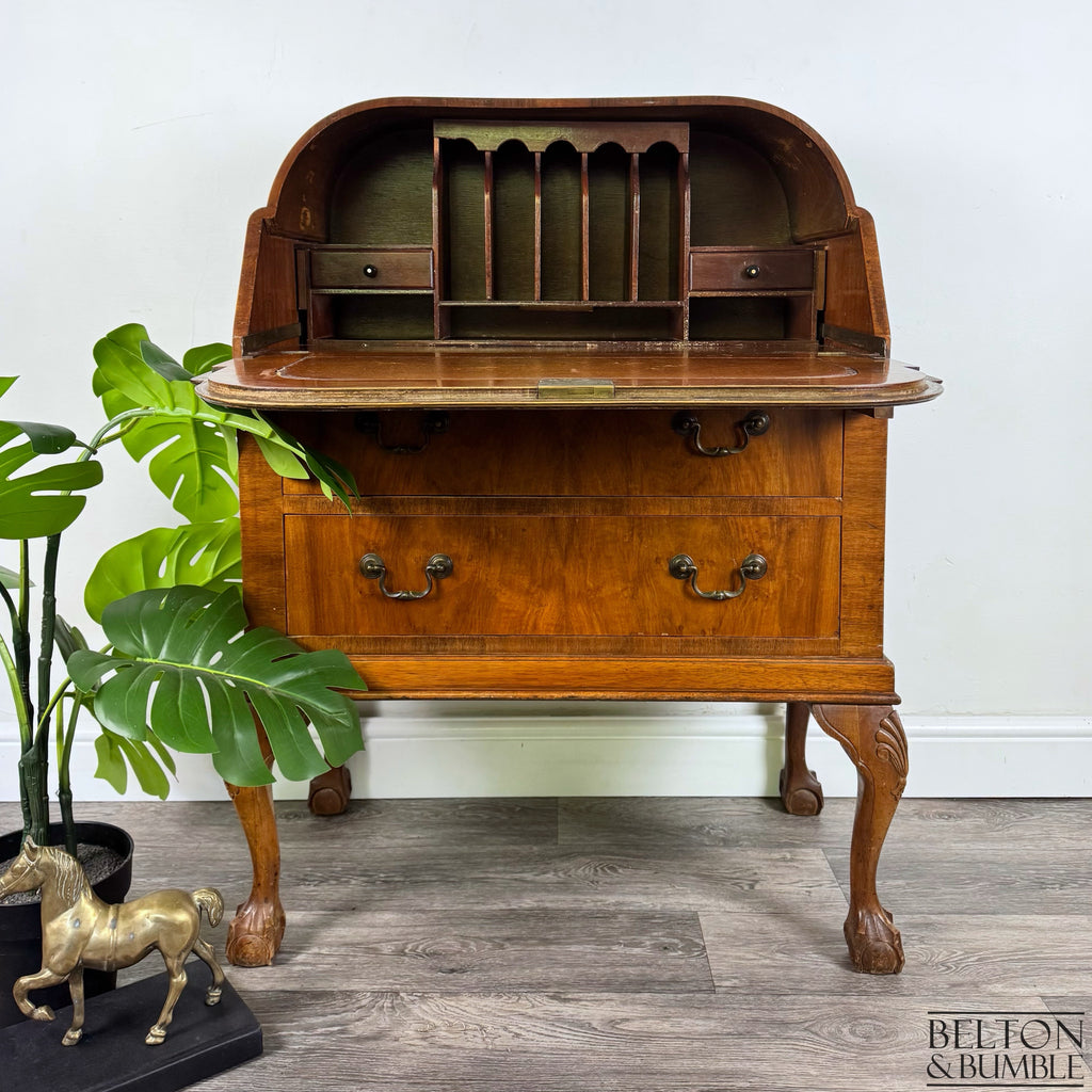 Burr Walnut Bureau Writing Desk-Belton & Bumble