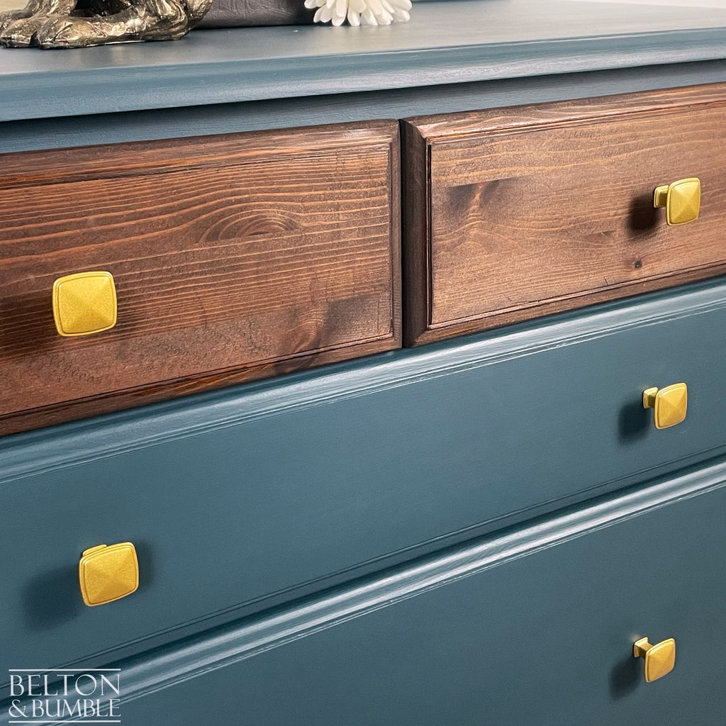 Four Drawer Pine Chest of Drawers by Ducal in Blue-Belton & Bumble