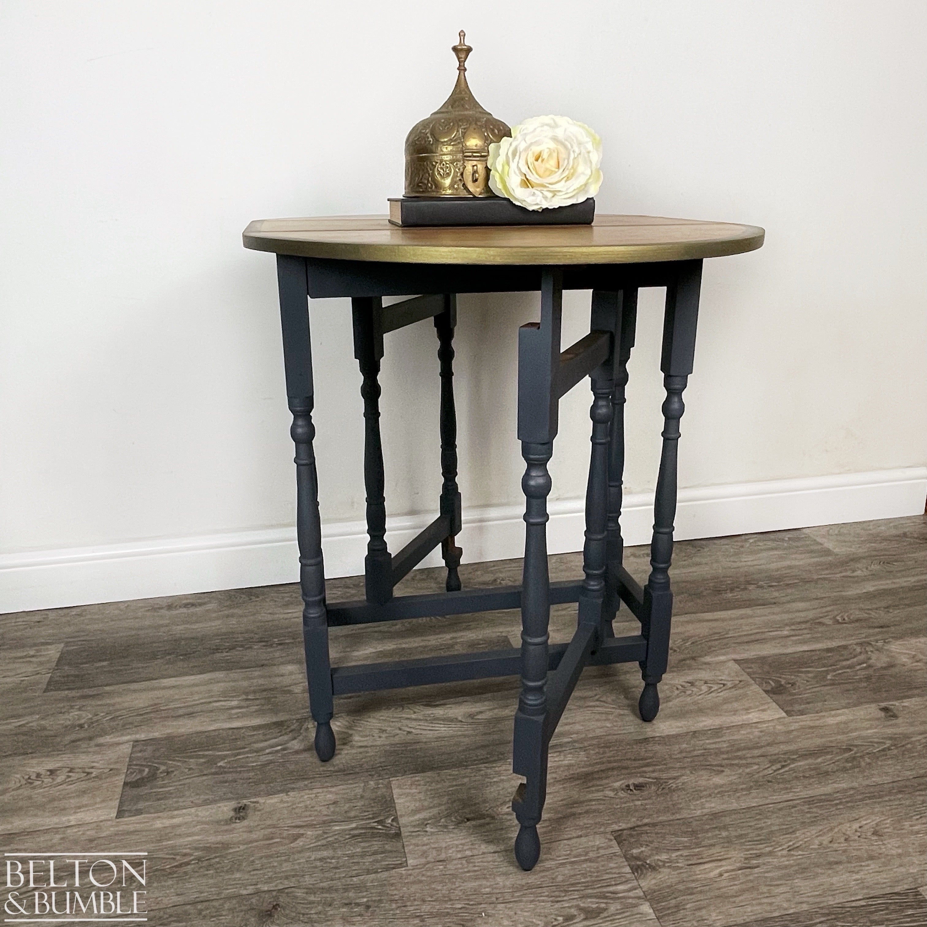 Gate Leg Drop Leaf Dining Table in Navy-Belton & Bumble