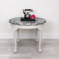 Grey & Silver Pie-Crust Side Table with Claw-and-Ball Feet