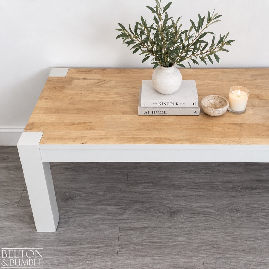 Large Solid Wood Cream Stencilled Coffee Table