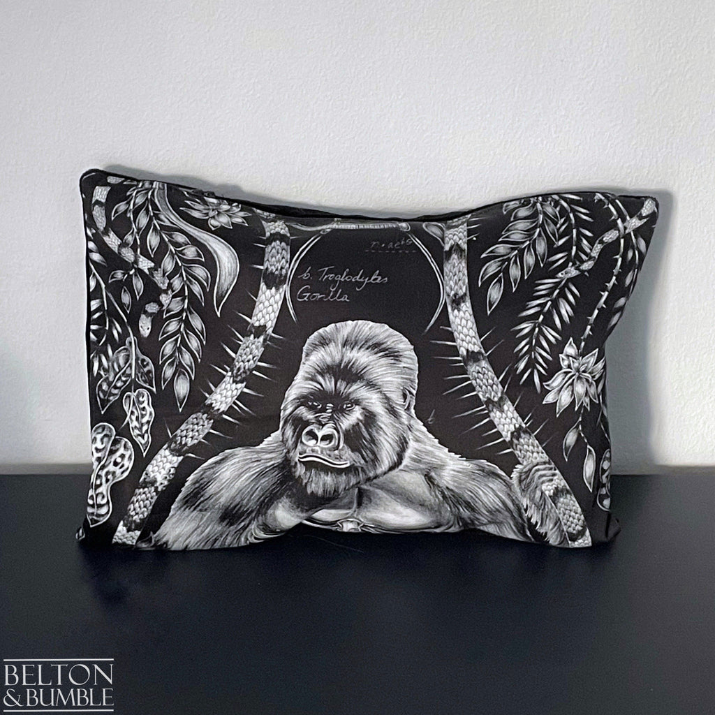 Handmade Make Up / Travel Toiletries Bag in “Silverback” Fabric by Emma Shipley-Belton & Bumble