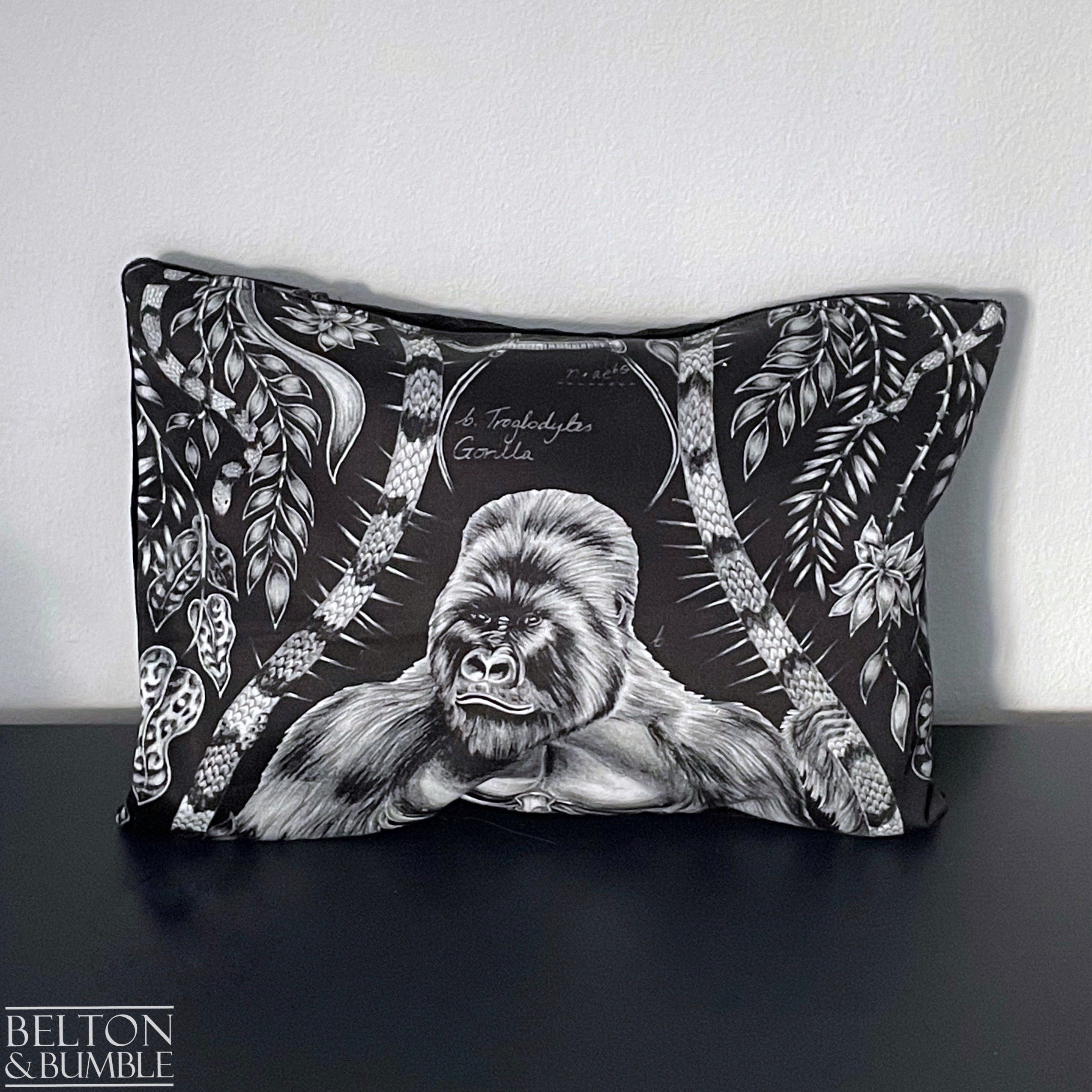Handmade Make Up / Travel Toiletries Bag in “Silverback” Fabric by Emma Shipley-Belton & Bumble