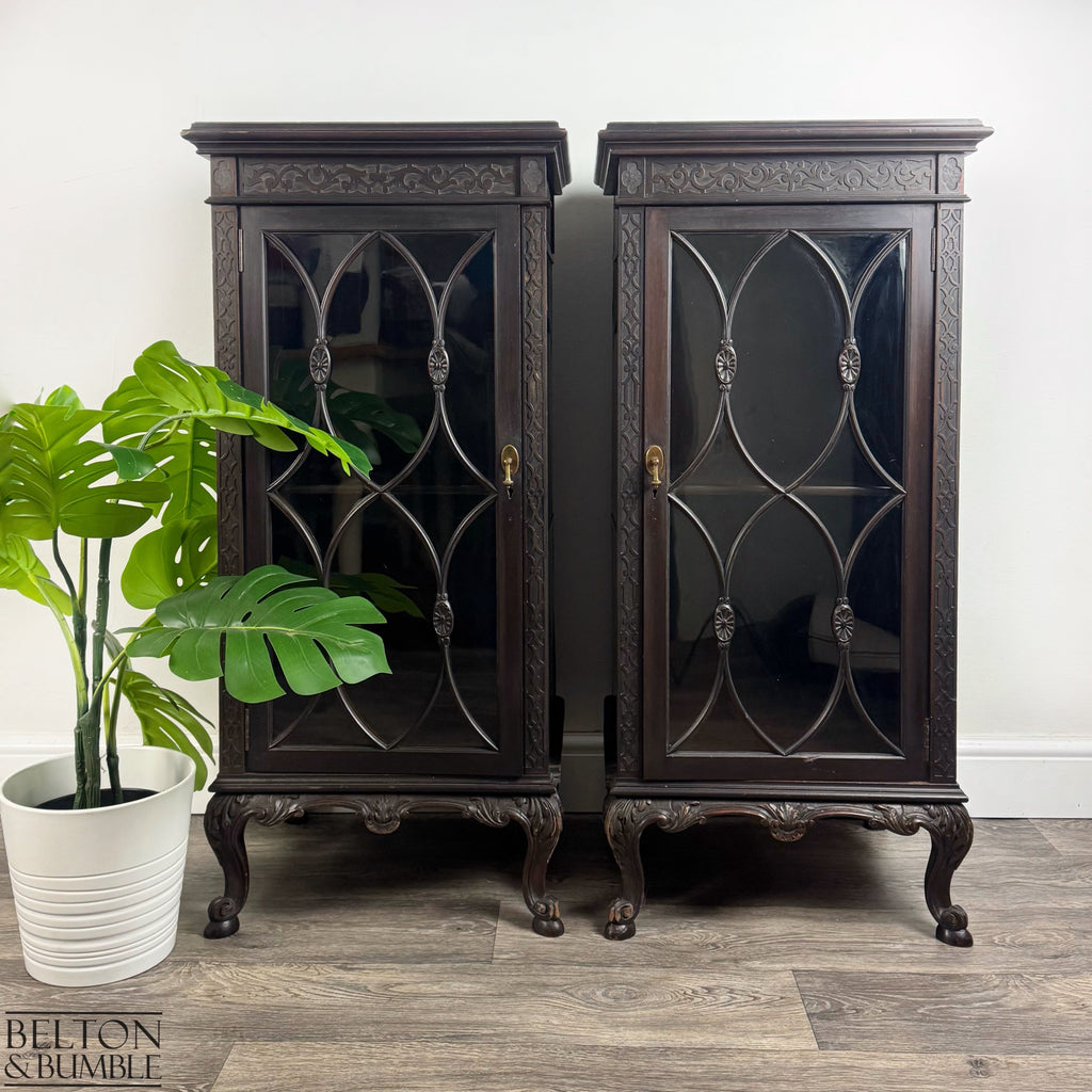Pair of Tall Victorian Glass Cabinets-Belton & Bumble