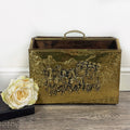 Vintage Brass Coaching Scene Magazine Rack by Lombard