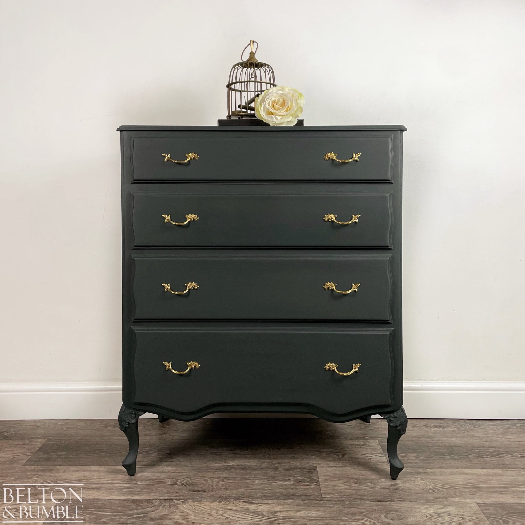 Four Drawer Chest of Drawers in Dark Green-Belton & Butler