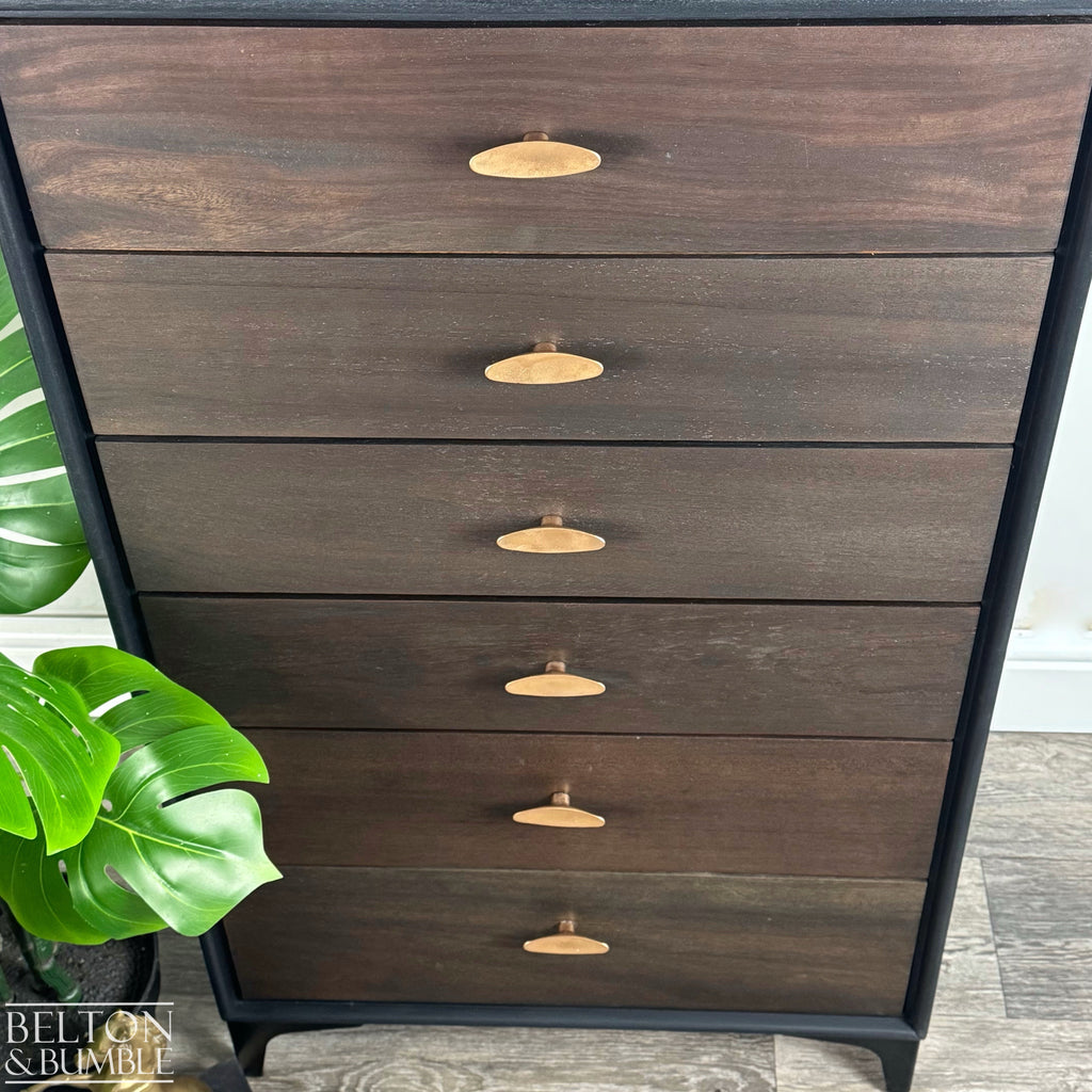 Six Drawer Mahogany Chest of Drawers in Black-Belton & Bumble
