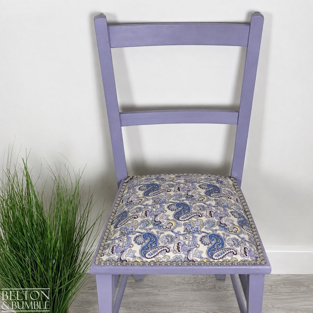 Petite Pale Purple and Paisley Bedroom Chair
