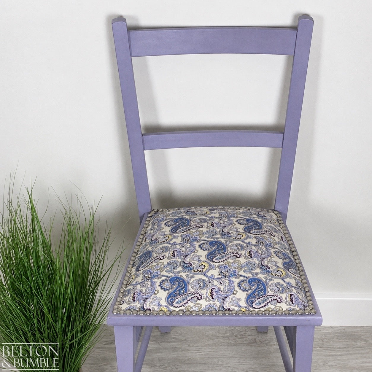 Petite Pale Purple and Paisley Bedroom Chair