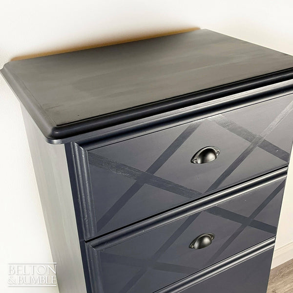 Large Five Drawer Tallboy Chest of Drawers in Navy-Belton & Butler