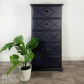Large Five Drawer Tallboy Chest of Drawers in Navy-Belton & Bumble
