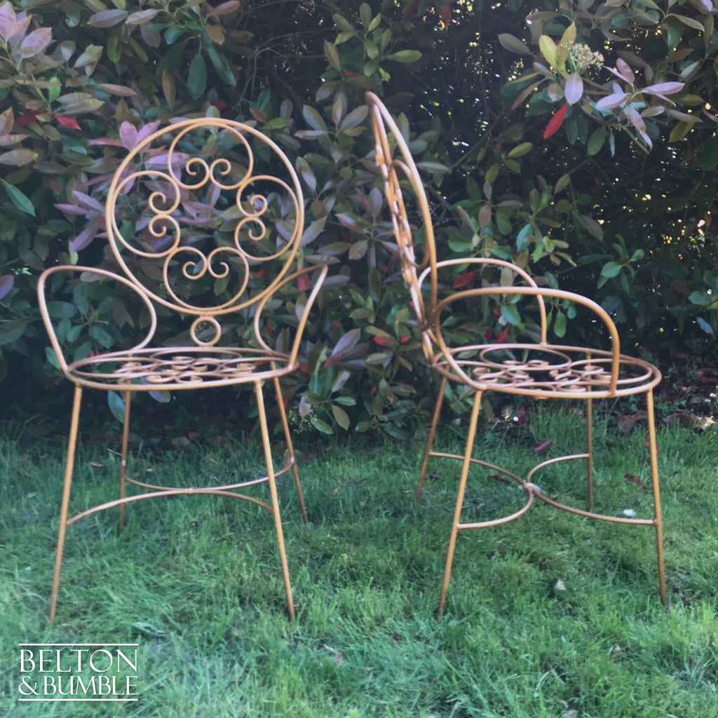 Glass Topped Copper Bistro Table and Chair Set for Garden-Belton & Bumble