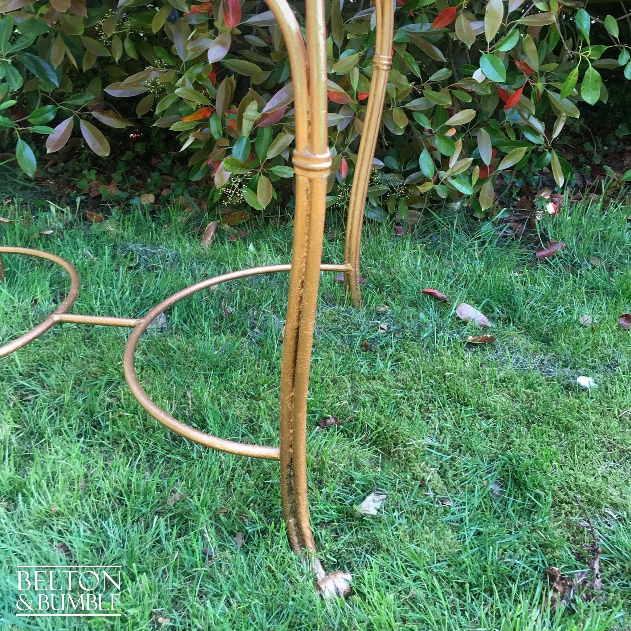Glass Topped Copper Bistro Table and Chair Set for Garden-Belton & Bumble