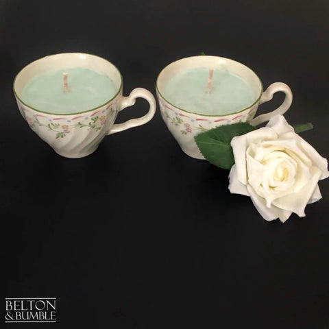 Soy Wax Vintage Teacup “Green Apple” Candle-Belton & Butler