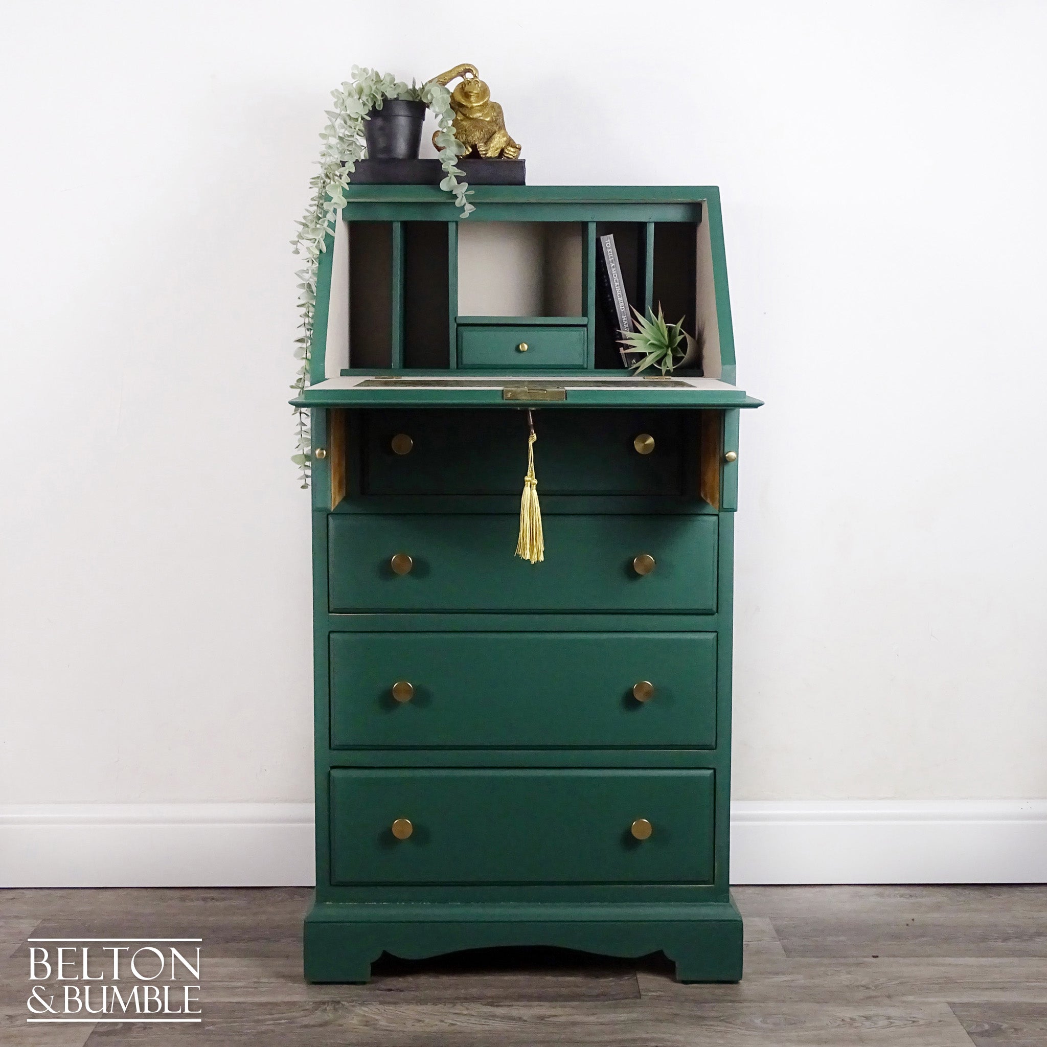 Petite Writing Desk Bureau in Green-Belton & Bumble