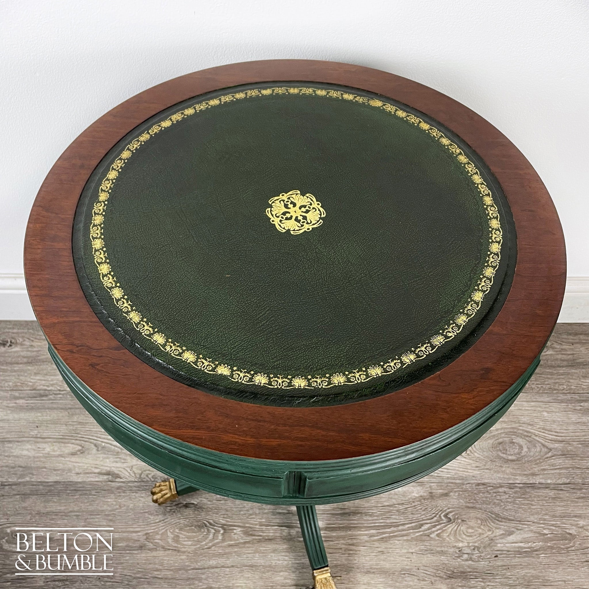 Drum Table in Green and Black-Belton & Bumble