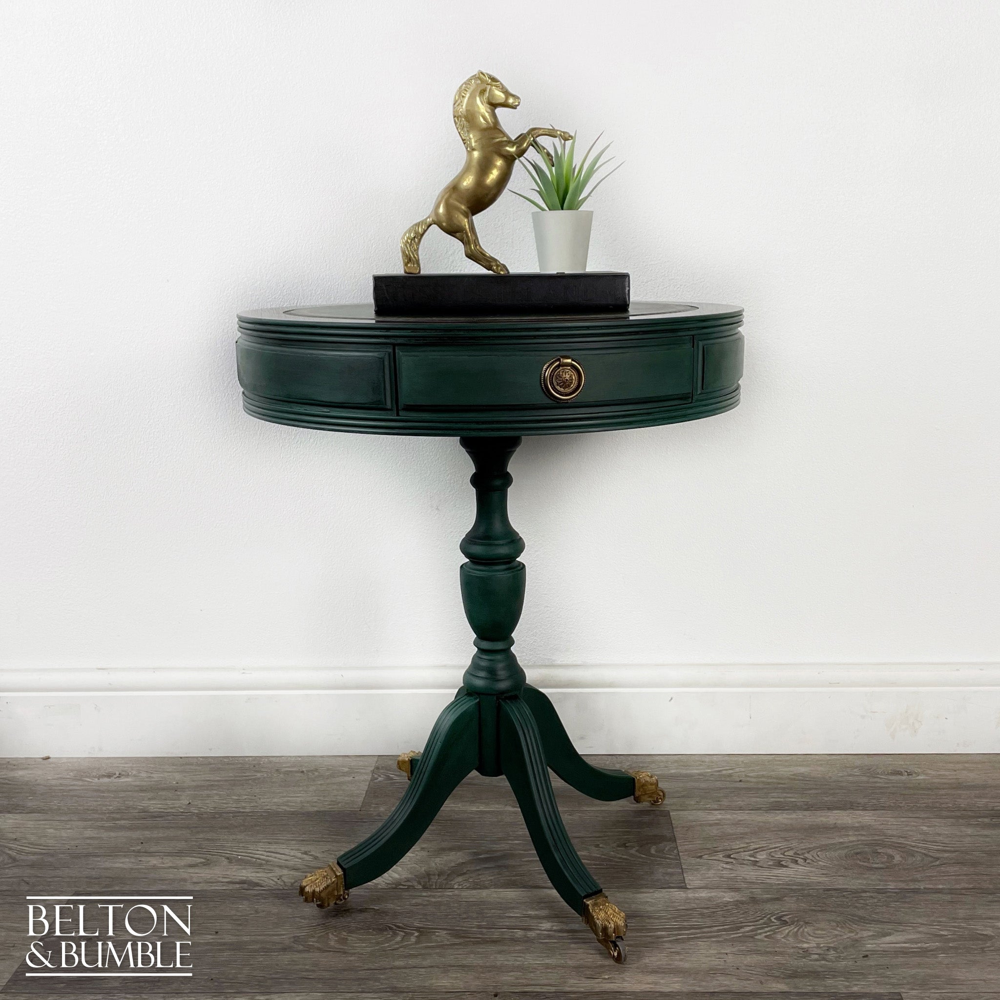Drum Table in Green and Black-Belton & Bumble
