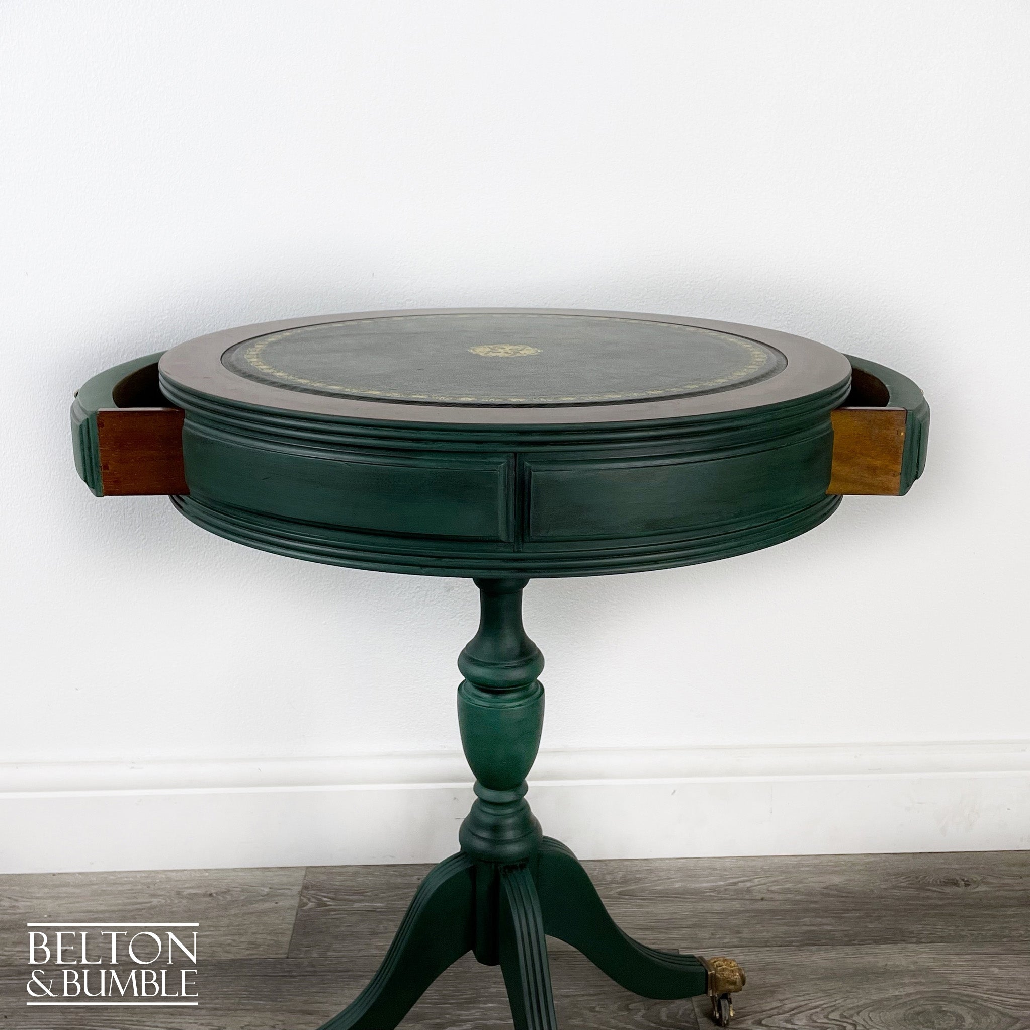 Drum Table in Green and Black-Belton & Bumble