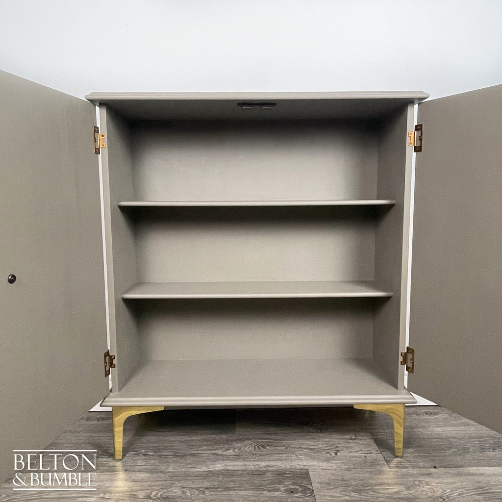 Linen Storage Cupboard in Green Grey-Belton & Bumble
