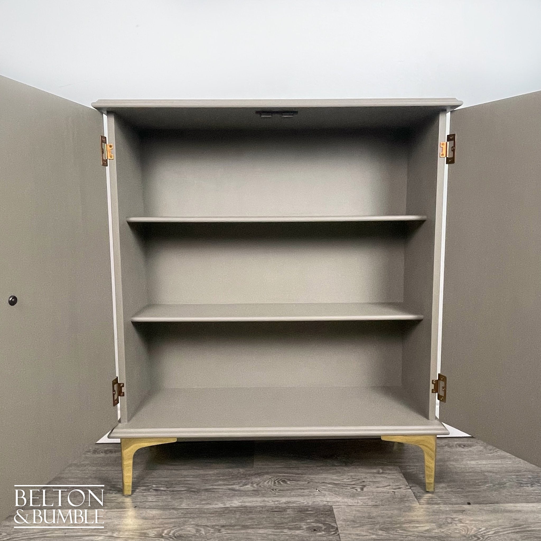 Linen Storage Cupboard in Green Grey-Belton & Bumble
