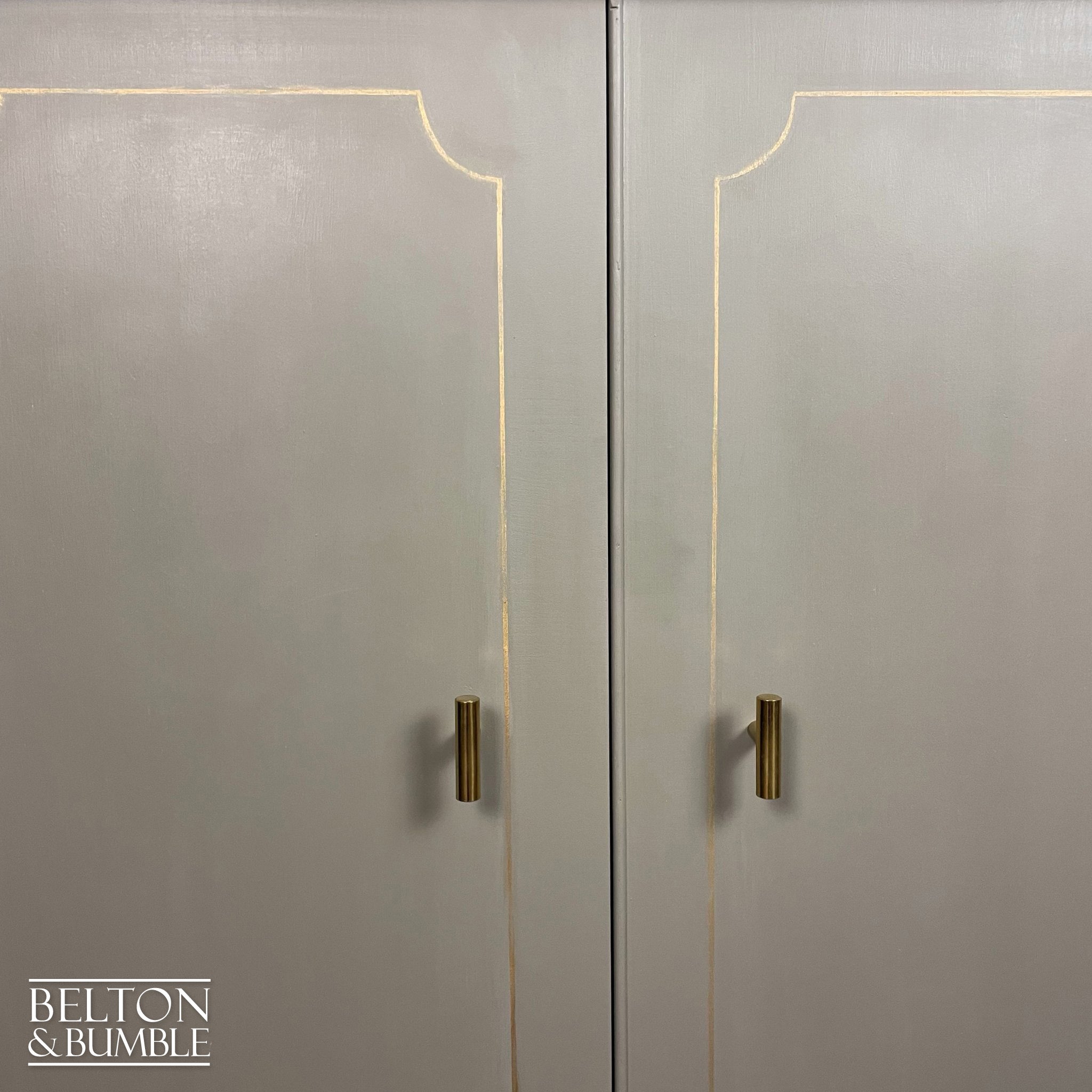 Linen Storage Cupboard in Green Grey-Belton & Bumble