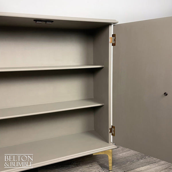 Linen Storage Cupboard in Green Grey-Belton & Butler