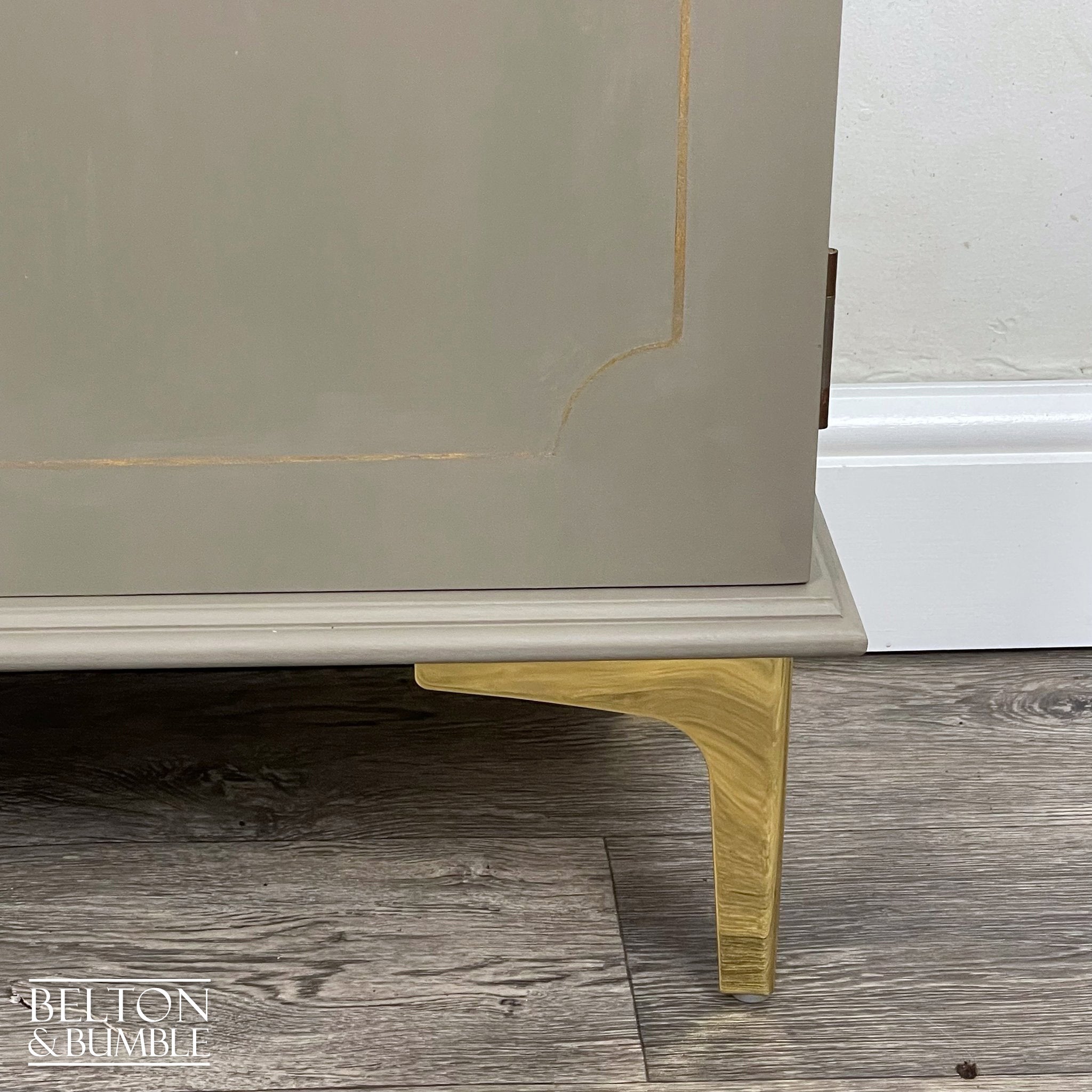 Linen Storage Cupboard in Green Grey-Belton & Bumble