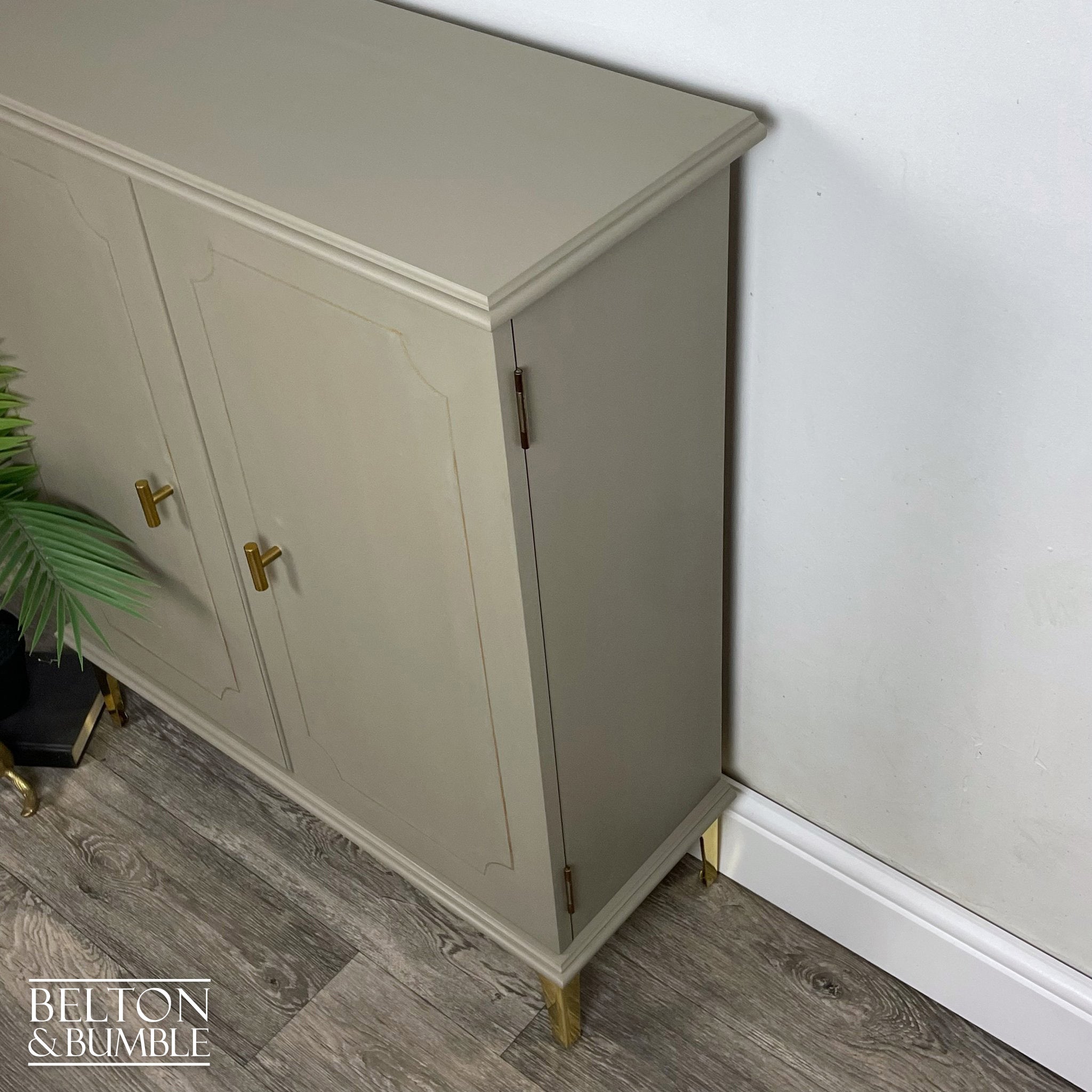 Linen Storage Cupboard in Green Grey-Belton & Bumble