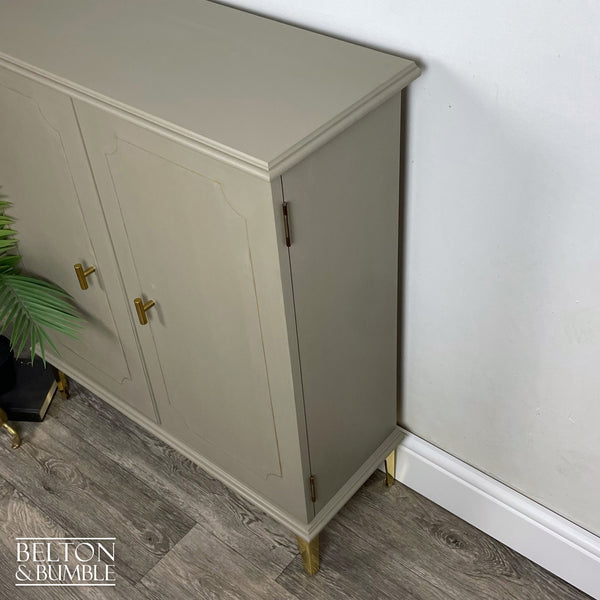 Linen Storage Cupboard in Green Grey-Belton & Butler