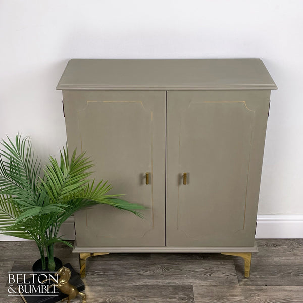 Linen Storage Cupboard in Green Grey-Belton & Butler