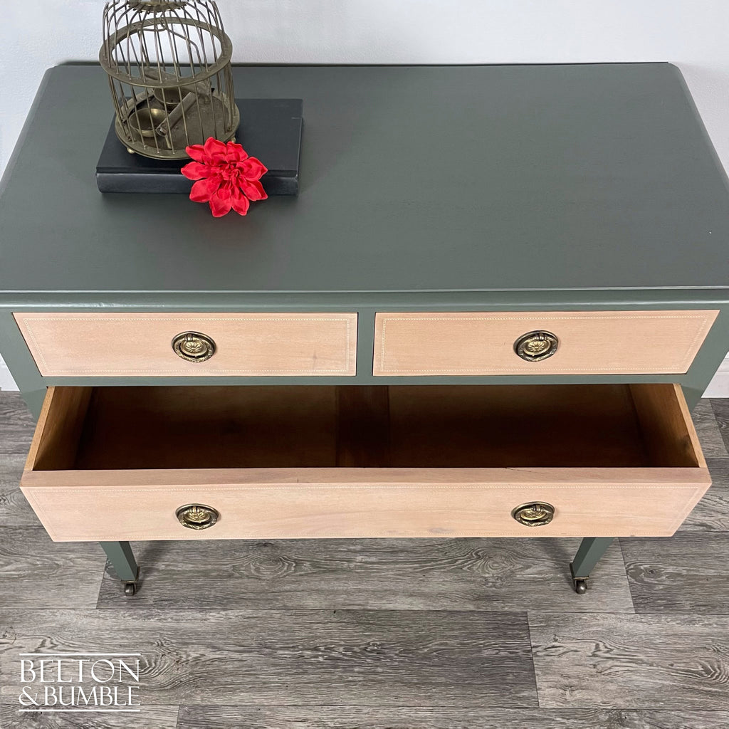 Four Drawer Mahogany Chest of Drawers in Green-Belton & Bumble