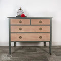 Four Drawer Mahogany Chest of Drawers in Green-Belton & Bumble
