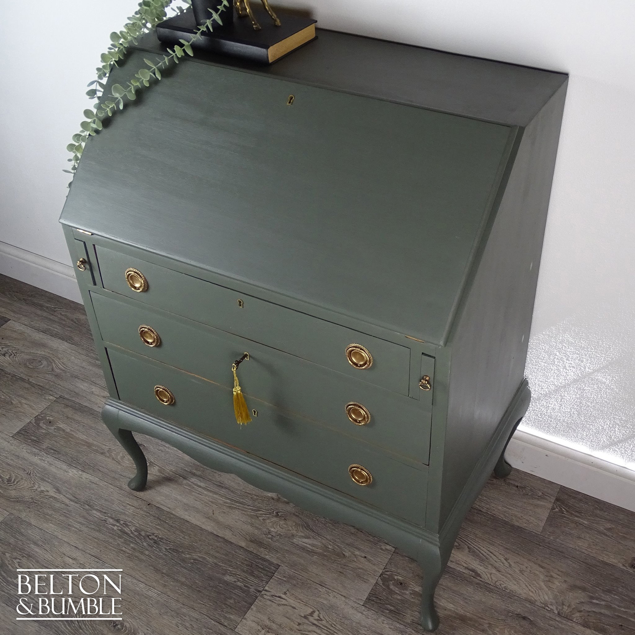 Queen Anne Writing Bureau in Green-Belton & Bumble